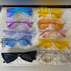 Lot of 10 Trendy Sunglasses –‎ Y2K, Festival, Streetwear, Brand New